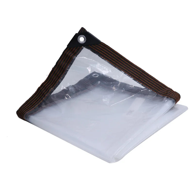 Clear Waterproof Tarp - Transparent Tear-Resistant Poly Cover with Rustproof Grommets for Patio, Garden & Chicken Coop