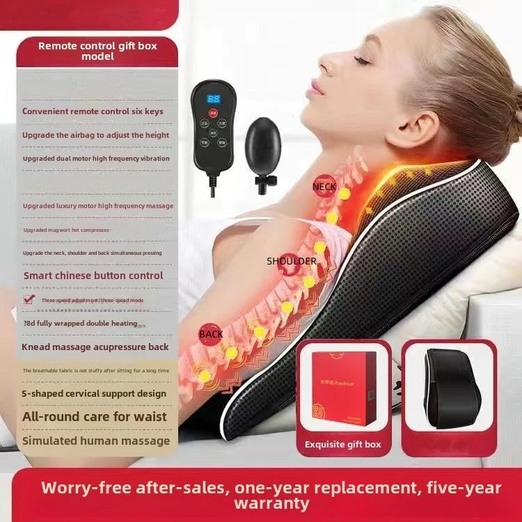 Electric Shiatsu Neck & Back Massager Pillow with Heating & Vibration – Manufacturer Direct Cervical Traction Body Massager for Car