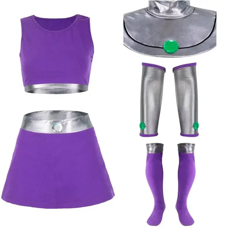 WENAM Princess Starfire Purple Costume for Women — Koriand’r Halloween & Theme Party Outfit