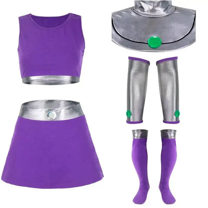 WENAM Princess Starfire Purple Costume for Women — Koriand’r Halloween & Theme Party Outfit