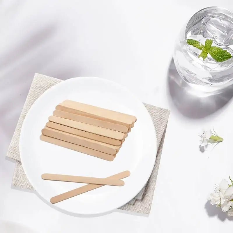 500PCS Disposable Wooden Wax Sticks – Hair Removal Spatula for Face, Eyebrows & Body Waxing, Beauty Tool