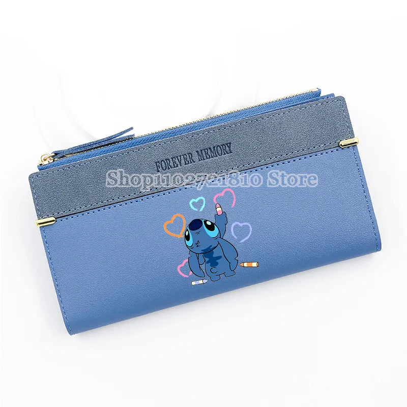 Disney Stitch Wallet for Women – Large Capacity Cartoon Coin Purse & Card Holder Clutch