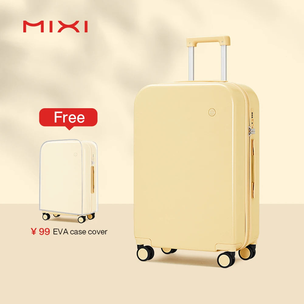 Mixi Puristic Design Hardside Travel Luggage – Rolling Suitcase with Wheels for Men & Women, Carry-On 16/20 Inch & Large 22/24/26/28 Inch Trolley Case