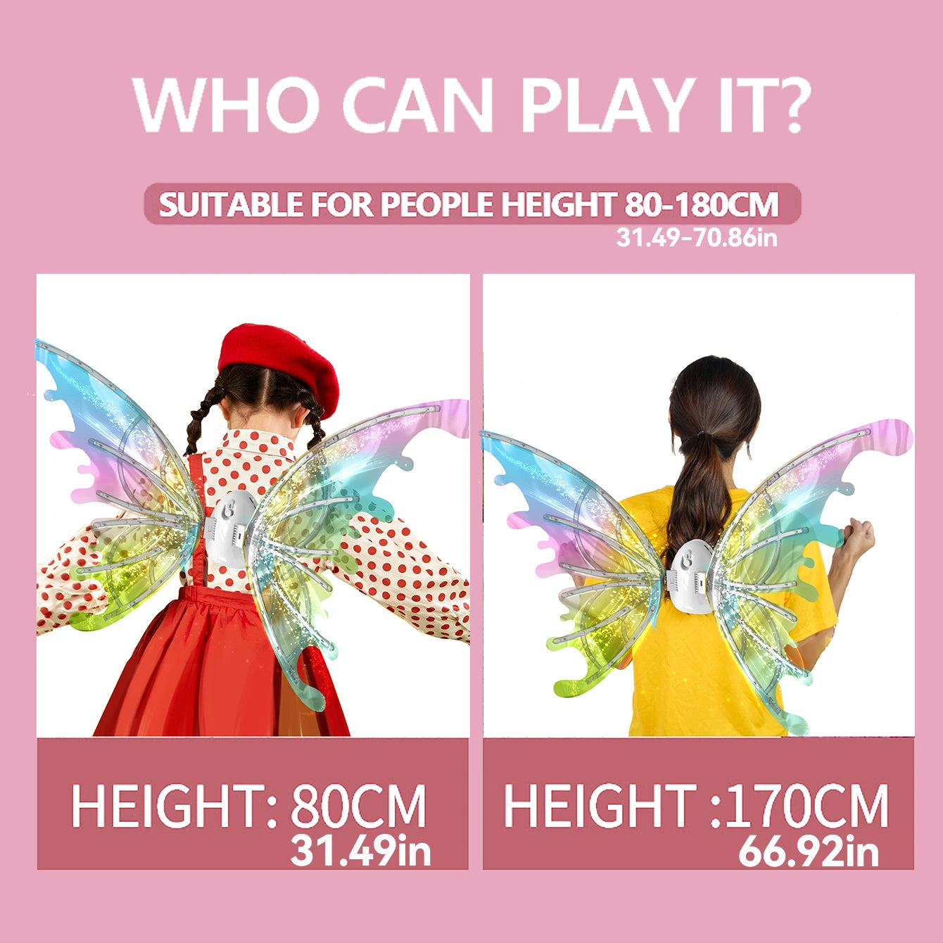 Moving Luminous Music Elf with Butterfly Wings – Indoor/Outdoor Back Decoration Toy Gift (No Battery Included)"