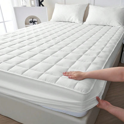 Quilted Waterproof Mattress Protector - Breathable Deep-Fitted Mattress Pad with Anti-Slip & Washable Cover