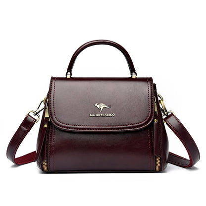 Luxury Women’s Leather Designer Handbag – High Quality Casual Tote Top-Handle Shoulder Messenger Bag
