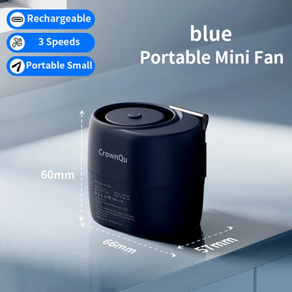 Portable Waist Clip Fan Rechargeable 360° Adjustable Turbo Neck Fan 3-Speed Strong Wind Outdoor Sports & Work Cooling Fan