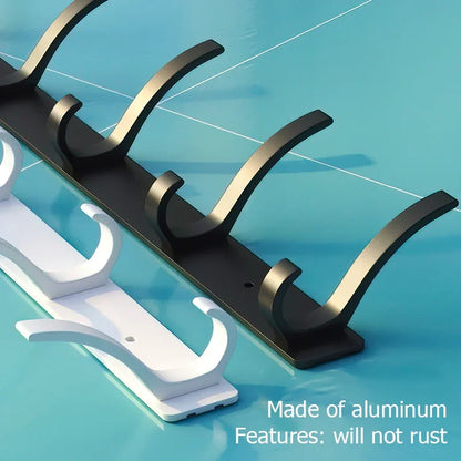 Folding Wall Robe Hooks - Black & White Towel, Coat & Clothes Hanger for Bathroom & Kitchen