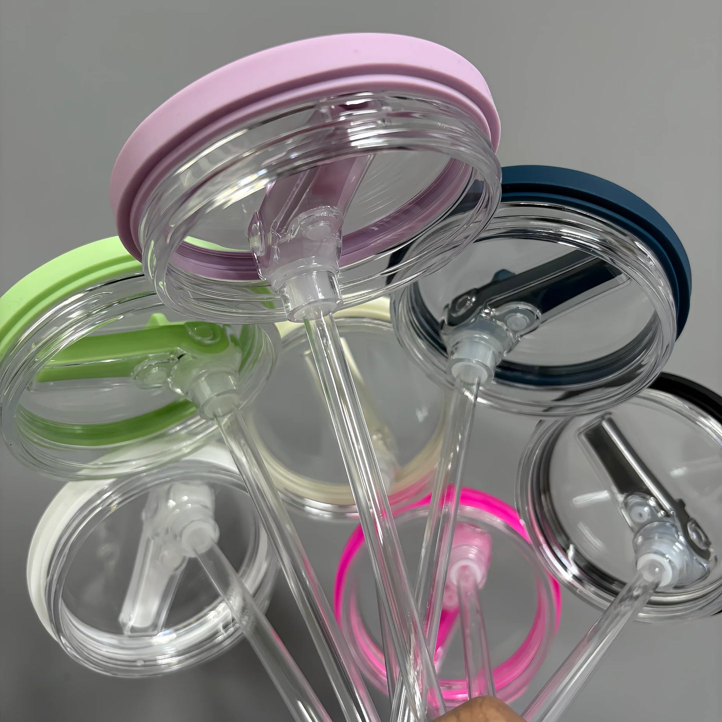 30oz/40oz Tumbler Flip Straw Lid Replacement – Spill-Proof Reusable Cover for Quencher Cups