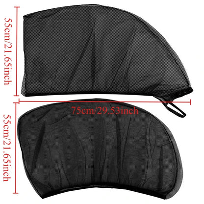 2PCS Car Window Mesh Sunshade Net Set – Mosquito Proof Sun Visor Covers, Universal Automotive Interior Window Protection Accessories