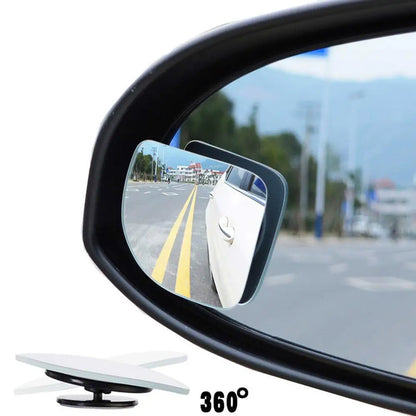 2-Pack Wide Angle Car Blind Spot Mirrors - 360° Adjustable HD Frameless Auxiliary Rearview Mirrors - Small Round Mirror for Enhanced Visibility