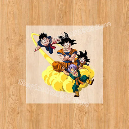 Dragon Ball Goku Heat Transfer Sticker – DIY Anime Iron-On Patch for T-Shirts & Sweatshirts