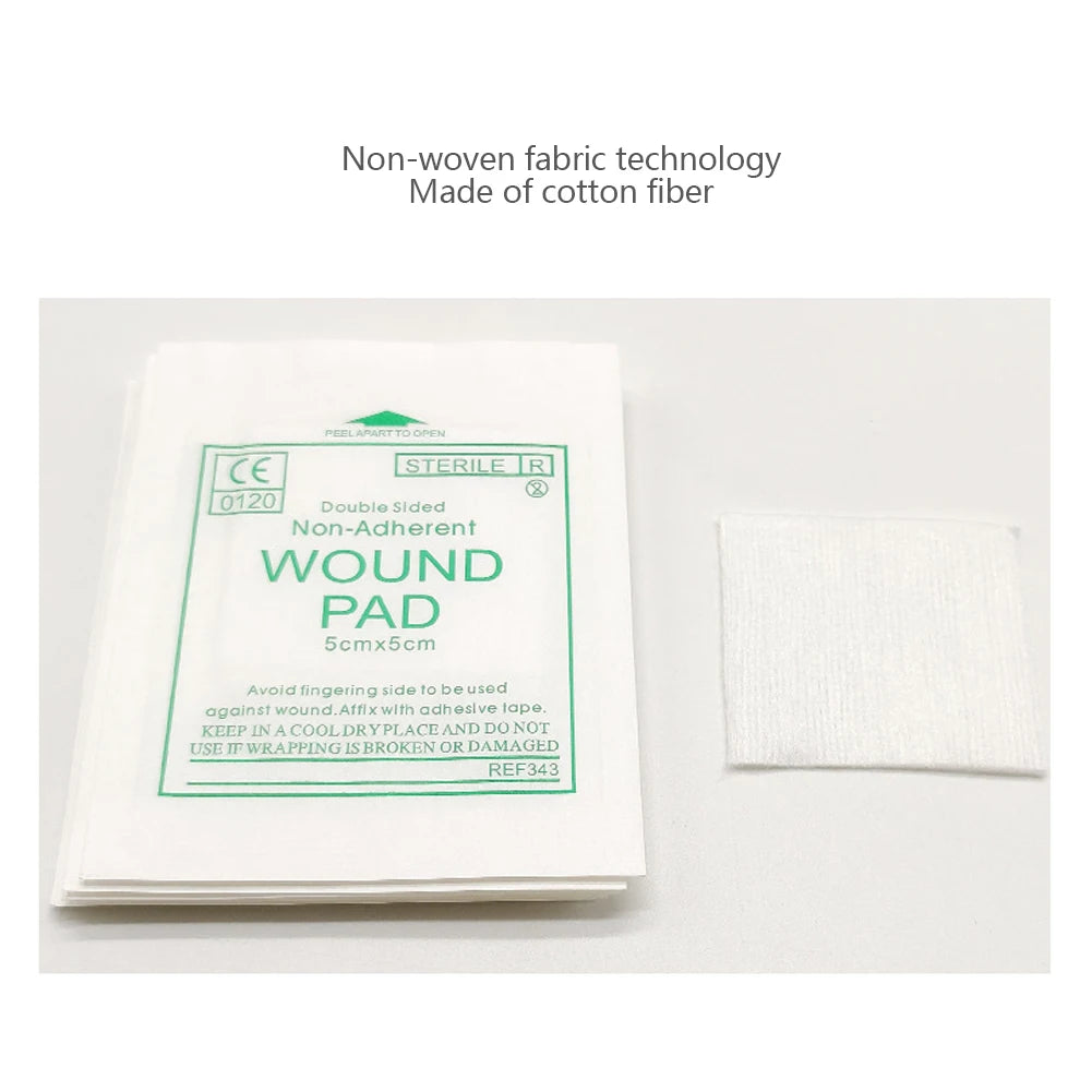 50/100PCS Sterile Non-Woven Gauze Pads - Waterproof Cotton Wound Care & First Aid Dressing Supplies