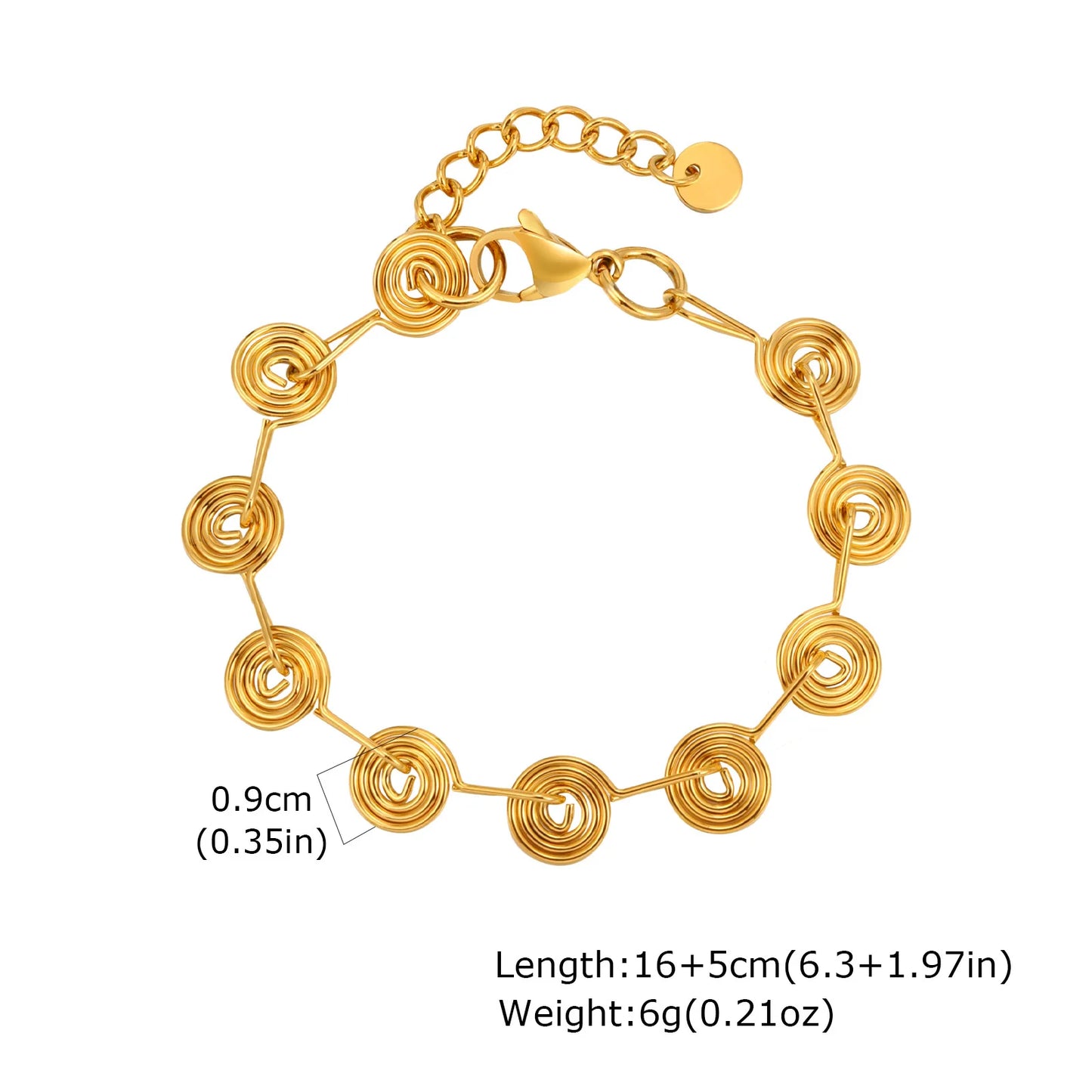 Women's Chunky Gold Plated Stainless Steel Link Chain Bracelet – Waterproof Layered Wristband Jewelry
