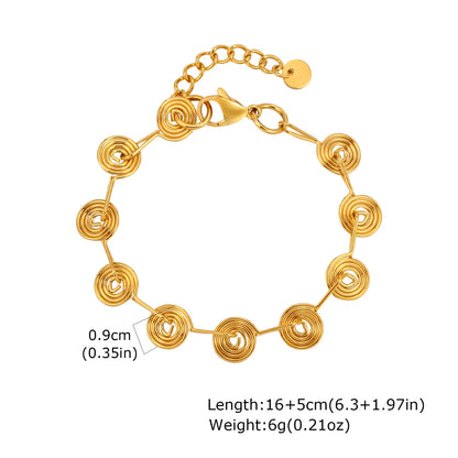 Women's Chunky Gold Plated Stainless Steel Link Chain Bracelet – Waterproof Layered Wristband Jewelry