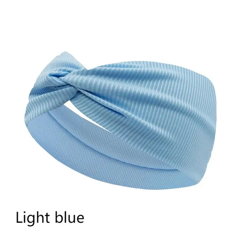 Silky Threaded Fabric Twist Headband – Elastic Yoga, Workout & Running Hair Bands for Women & Girls