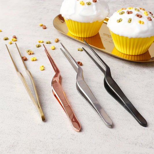 Stainless Steel Cake Decorating Tweezers – Food Grade Pastry Chef Tongs for Baking, Plating & Kitchen Precision Tools