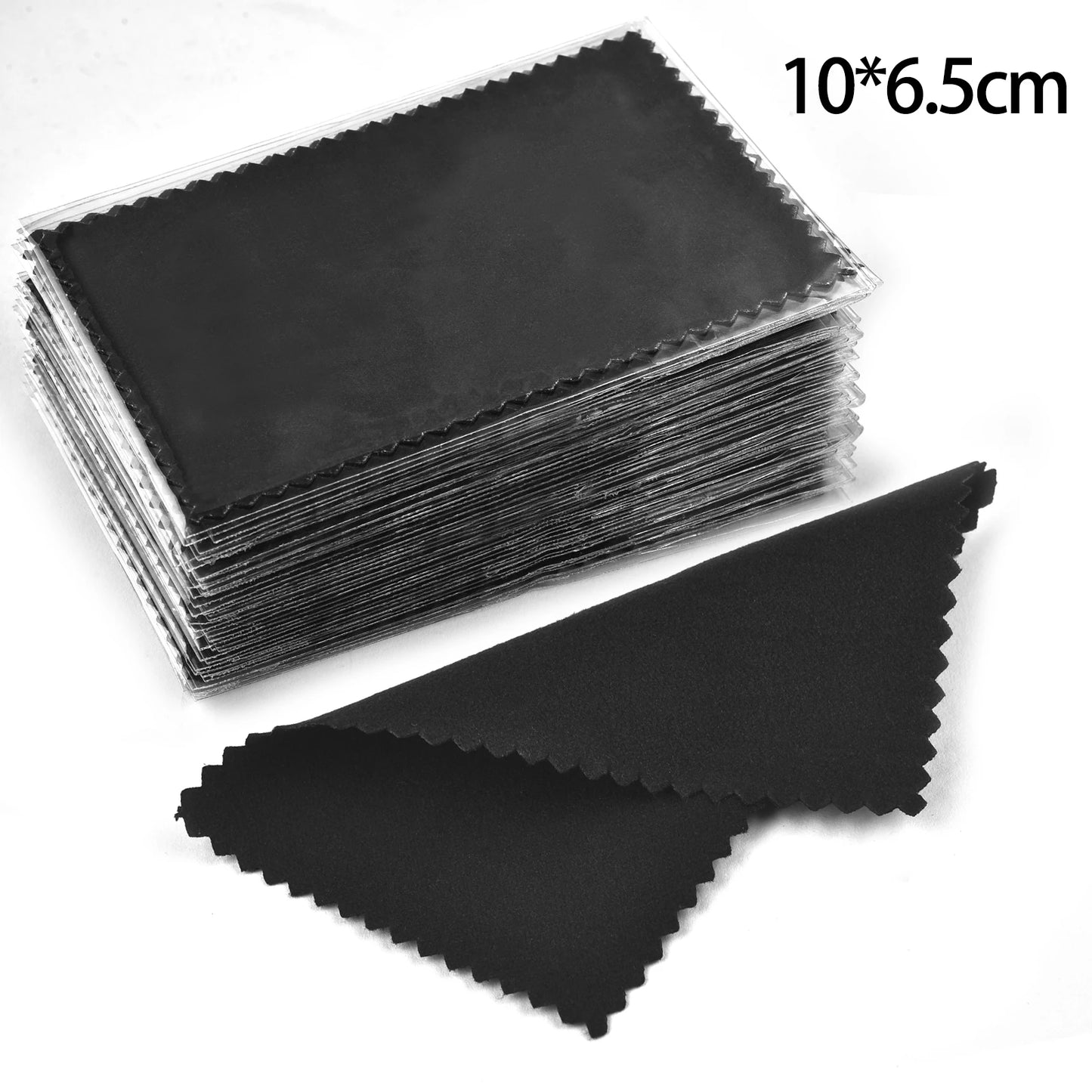 50pcs Silver Polishing Cloths 10x6.5cm & 8x8cm – Soft Cleaning Wipes for Necklaces, Rings & Jewelry Care