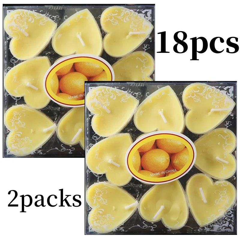 9pcs Heart-Shaped Scented Tea Candles – Valentine's Day Romantic Love Candles for Proposals, Weddings, & Anniversaries