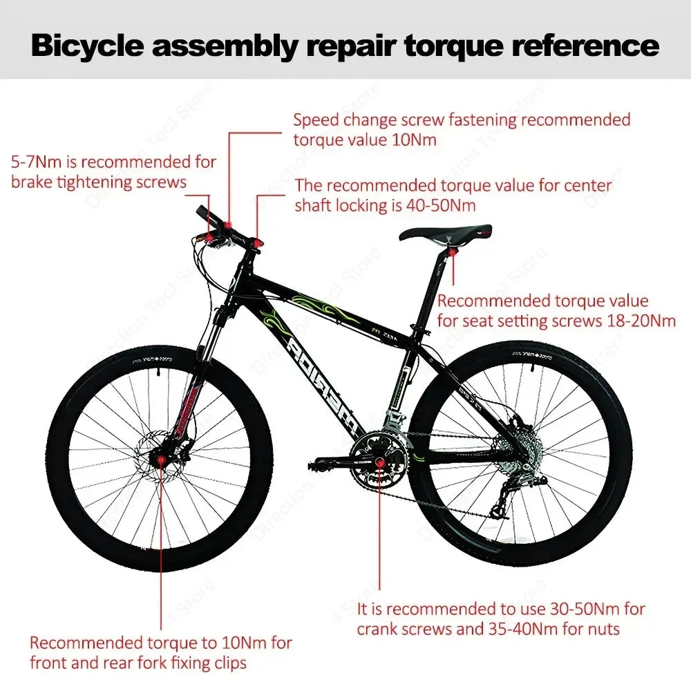 3/8” Bidirectional Torque Wrench — 5-60/19-110/10-140N·m Preset Tool for Bicycle, Motorcycle & Car Repair
