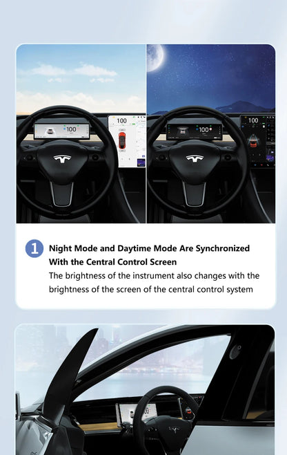 Carbar 8.8" Smart Dashboard Touch Screen – Wireless CarPlay & Android Auto for Tesla Model 3 & Y, Free Air Vent Camera