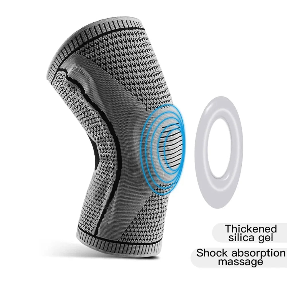 Silicone Knee Brace Compression Sleeve – Patella Support Knee Pads for Running & Sports