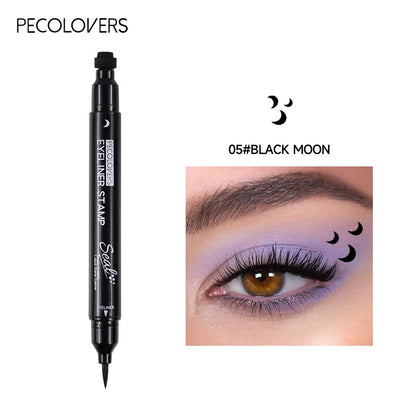 Star Liquid Eyeliner 2-in-1 — Black Moon Stamp Pencil, Waterproof Long-Lasting Easy-Apply Eye Makeup