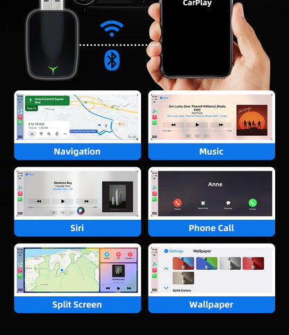 New 2-in-1 Wired to Wireless CarPlay & Android Auto Adapter – Smart Box with 5GHz WiFi, Fast Plug & Play Connection