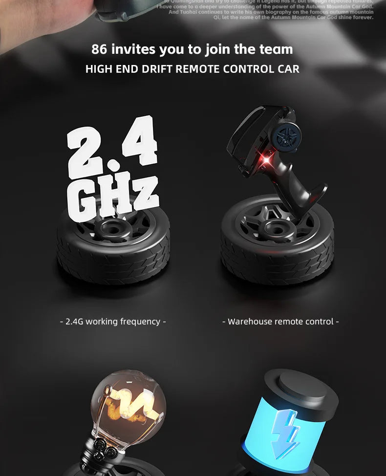 KF20 1:64 RC Drift Car — 2.4G High-Speed 4-Wheel Mini Remote Control Racing Toy for Kids
