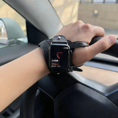 Apple Watch Leather Loop Band - Sports Cycling Strap for Series 11/10/9/8, 40-46mm