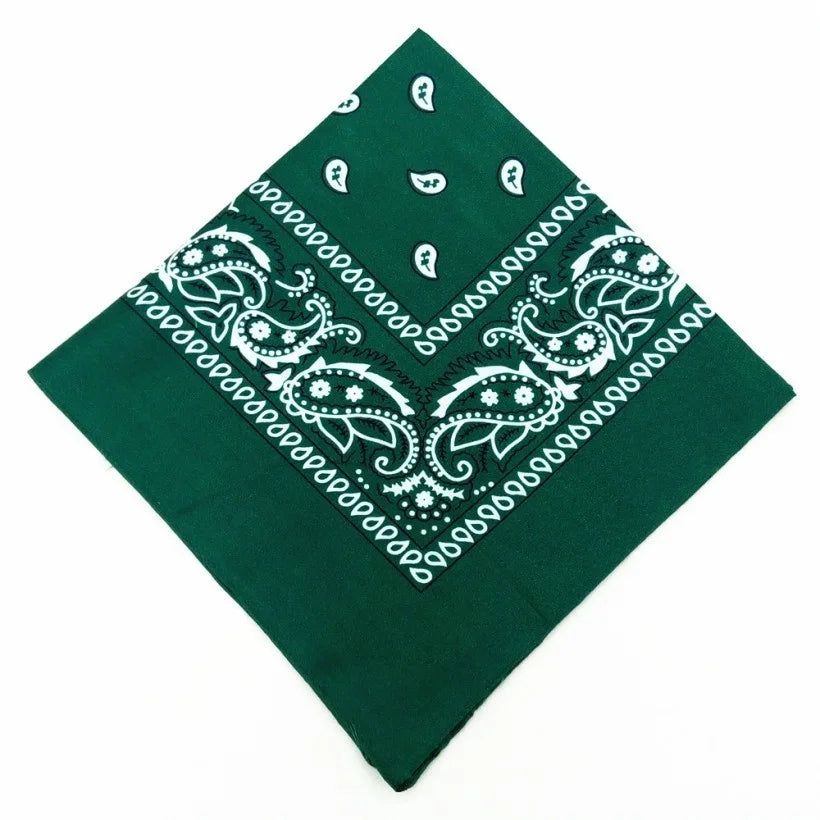 Unisex Cotton Bandana – Paisley Cowboy & Biker Headband, Wrist Wrap & Hair Scarf for Men & Women