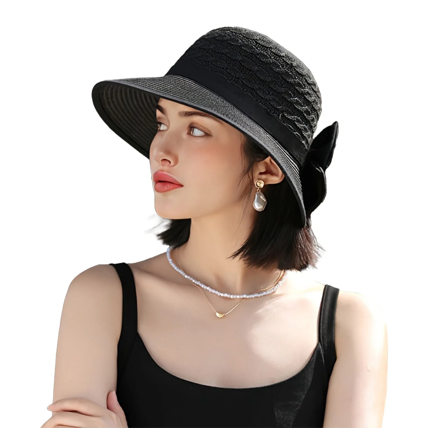 Women’s Wide Brim Straw Sun Hat – Summer Beach Vacation Hat with Sun Protection for Spring, Summer & Fall