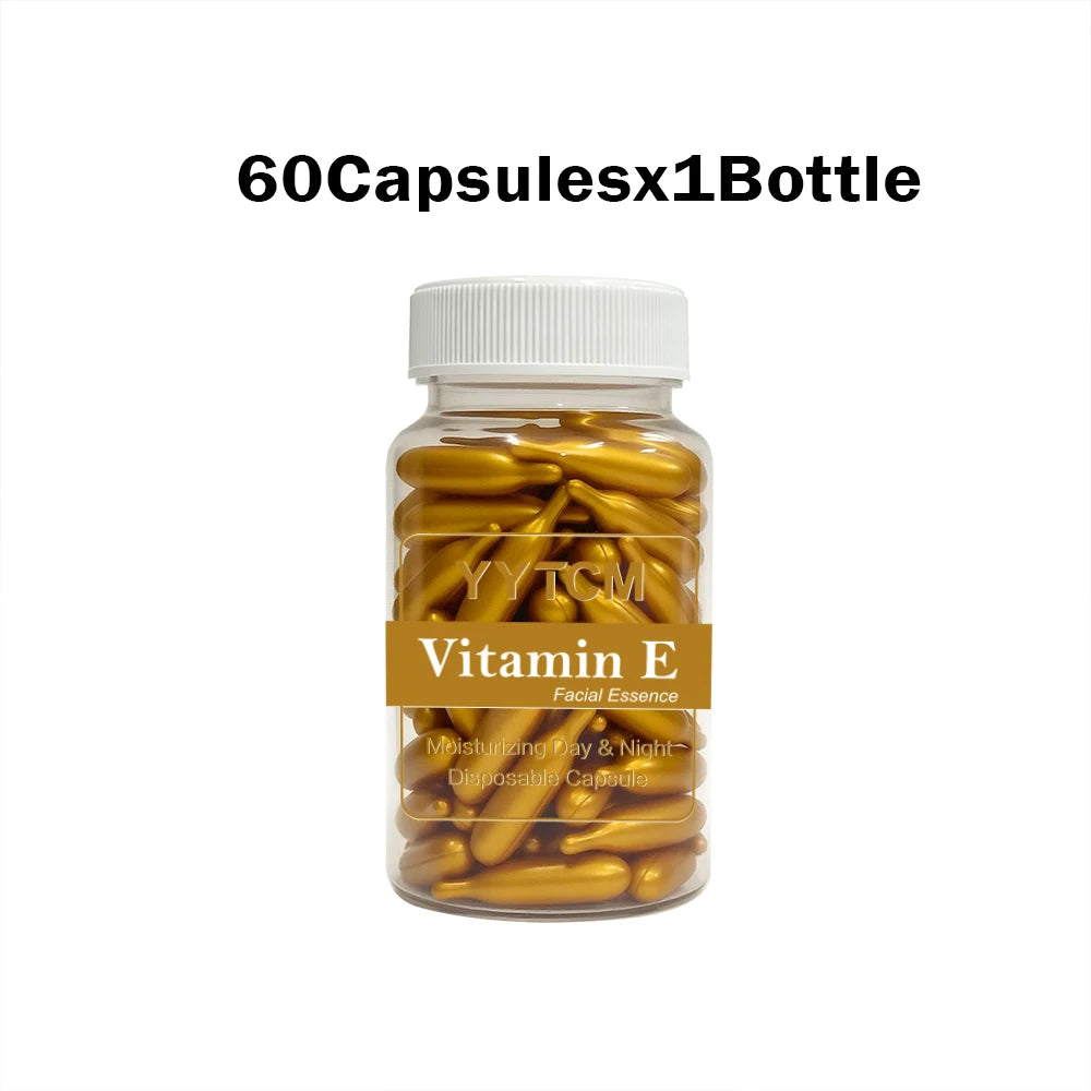 Vitamin E Serum Capsules - Hydrating Single-Use Facial Essence 90 Capsules per Bottle