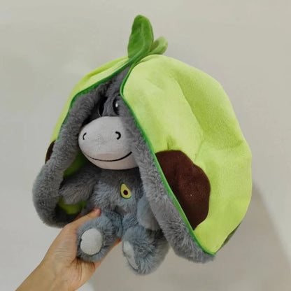 Baby Strawberry Donkey Plush Toy – 30cm Stuffed Fruit Transform Breathing Sleeping Doll, Perfect Birthday Gift for Kids