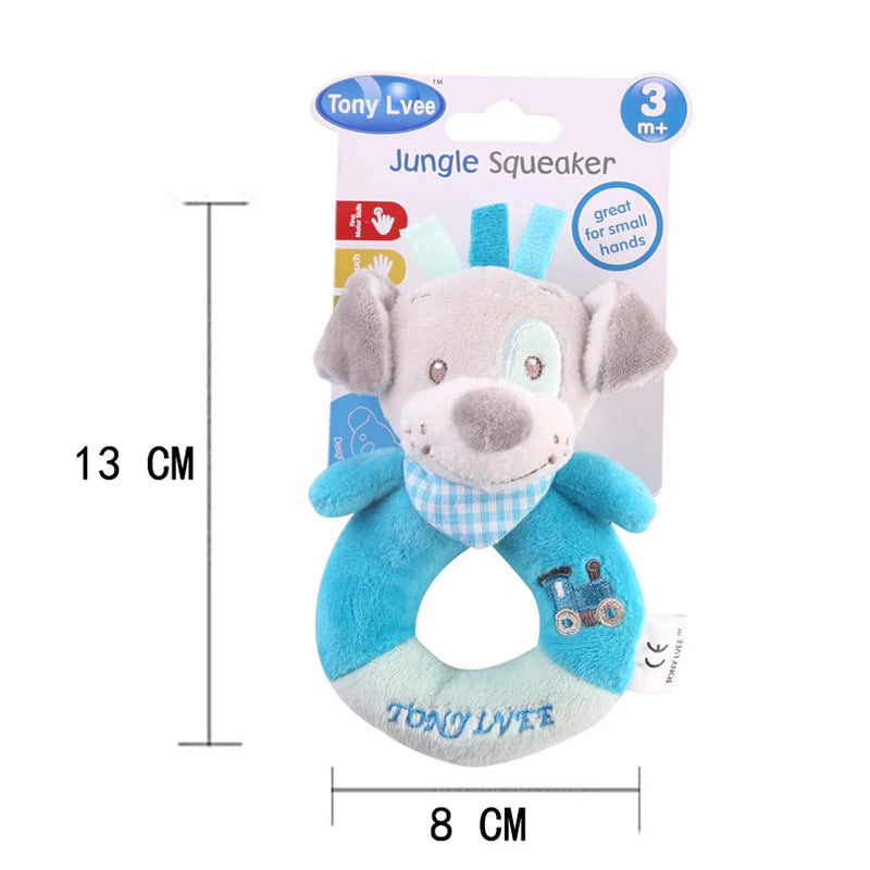 Baby Plush Rattle Crib Mobile – Cartoon Animal Bed Bell Toys for 0-12 Months, Infant Toddler Early Educational Newborn Gift