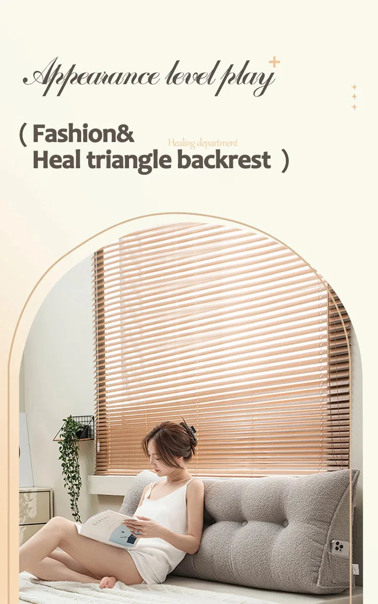 Large Triangular Headboard Wedge Pillow – Bed Rest Backrest Cushion with Removable Cover for Positioning Support