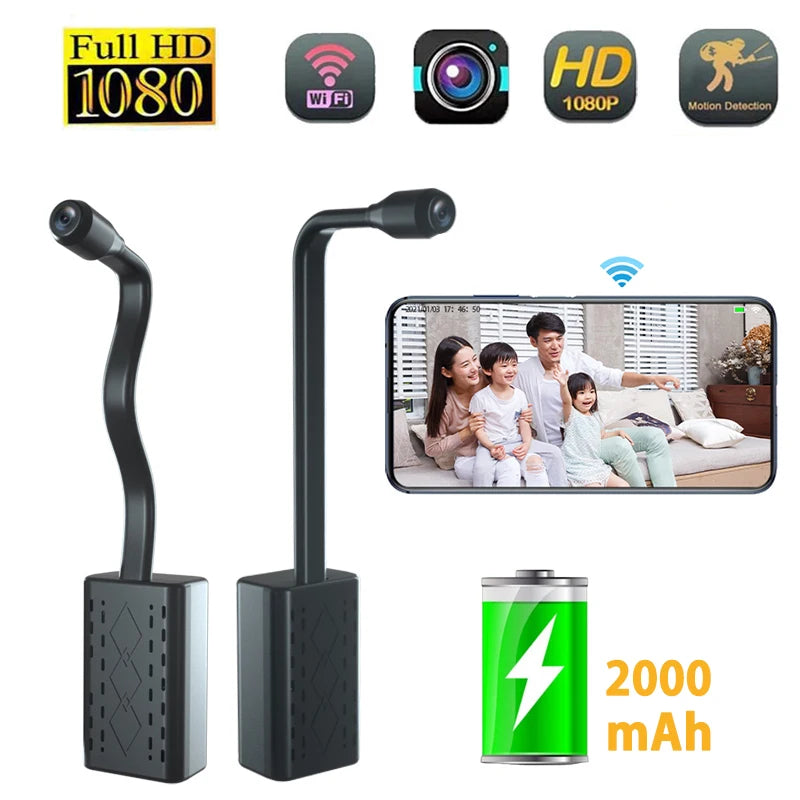 Loop Record Mini Camera – 1080P HD WiFi Wireless Cam, IP Secret Video Recorder with Security Protection, Surveillance Sensor & Alarm Push