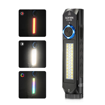 Sofirn IF23 PRO RGB LED Flashlight — 5000lm XHP70B, 21700 Rechargeable Torch with 5V 3A USB-C & Magnetic Base
