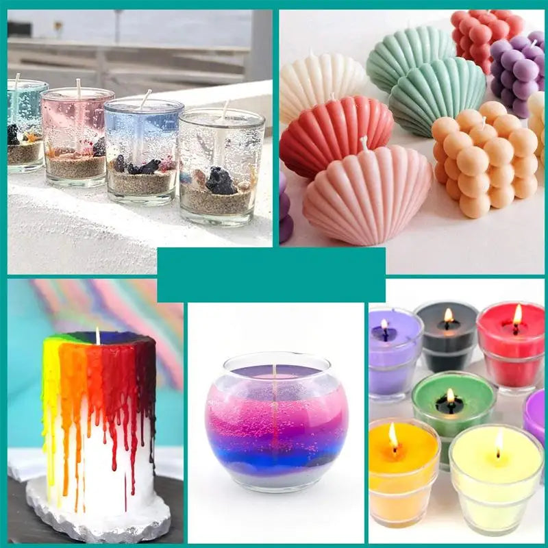 Candle Dyes Kit – Liquid Colorant Pigment Set for DIY Candle Making, Aromatherapy Soap, Soy Wax Dye & Mold Coloring Supplies
