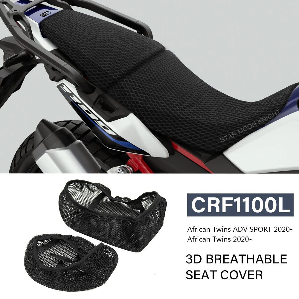 Honda CRF1100L Africa Twin 3D Mesh Seat Cover – Waterproof Breathable Adventure Sport Seat Cushion Protector (2020+)