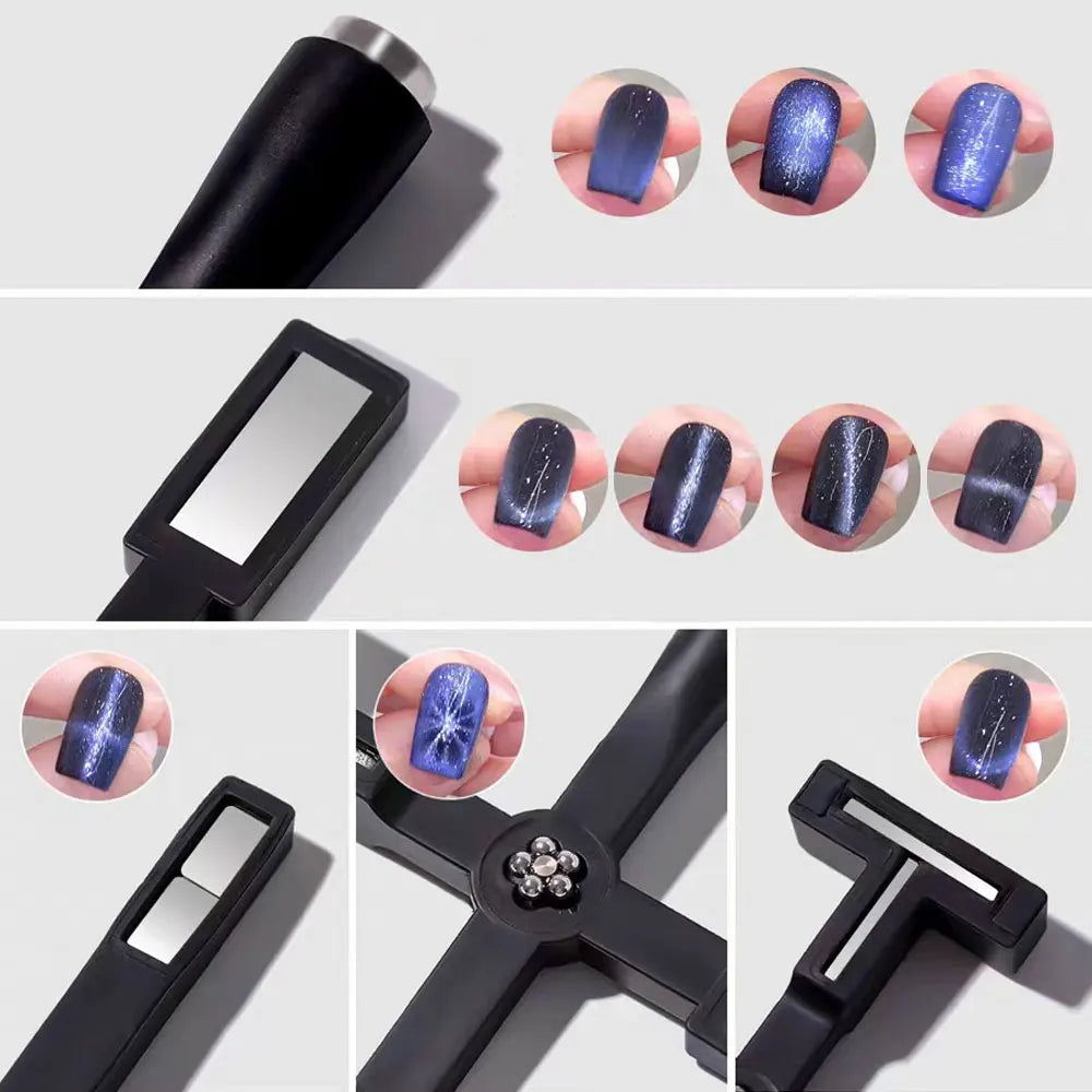 Magnetic Nail Art Wand Pen Set – 3D Cat Eye Gel Magnet Tool for UV Gel Polish & Magic Manicure Designs