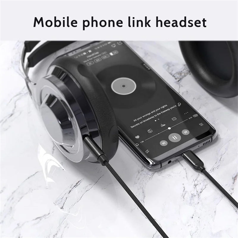 USB-C to 3.5mm Aux Audio Cable — Headphone & Speaker Adapter for Samsung S20/S21/Note 20/Tab S7