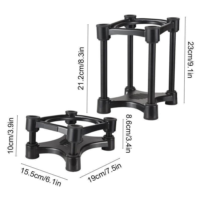 Desktop Speaker Stands – Removable Shock Absorber Monitor Audio Brackets for 5/6/8-Inch Speakers