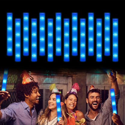 400-30PCS LED Foam Glow Sticks – 3 Modes Party Supplies for Weddings, Birthdays, Concerts, Halloween & Christmas