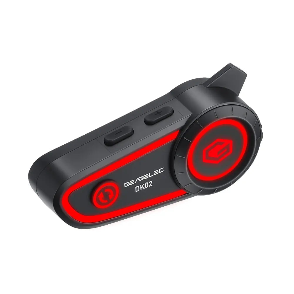 GEARELEC DK02 Motorcycle Helmet Headset - Stereo Bluetooth Hands-Free Call, IPX7 Waterproof, 2800mAh with Tri-Color Ambient Light