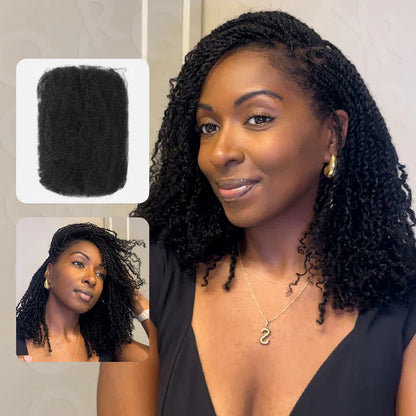 Black Pearl Peruvian Kinky Curly Hair - 100% Remy Human Hair Bulk Braiding Bundles