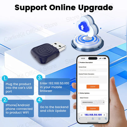 CarlinKit Wireless CarPlay & Android Auto Adapter - OEM Car Upgrade with WiFi & Bluetooth