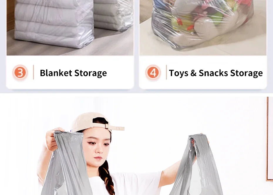 10PCS Large Capacity Thick Plastic Storage Bags — Moving & Packaging Bags for Clothes, Toys, Bedding & Blankets