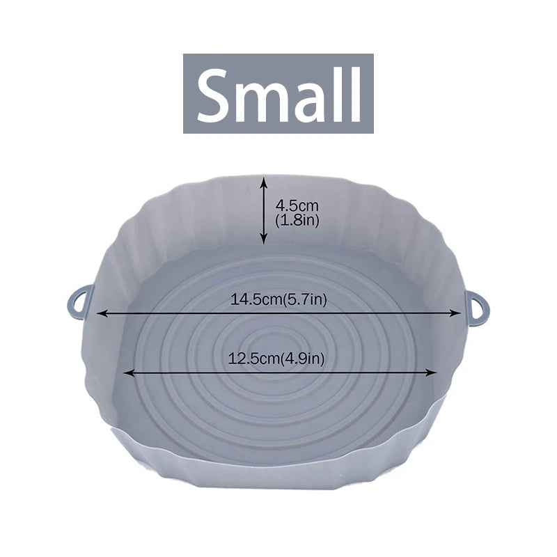Reusable Air Fryer Silicone Pot & Baking Tray Set – 1/2/3PCS Silicone Basket for Pizza, Fried Chicken & Grill