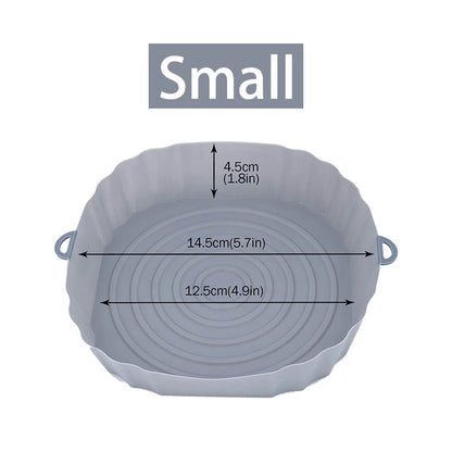 Reusable Air Fryer Silicone Pot & Baking Tray Set – 1/2/3PCS Silicone Basket for Pizza, Fried Chicken & Grill